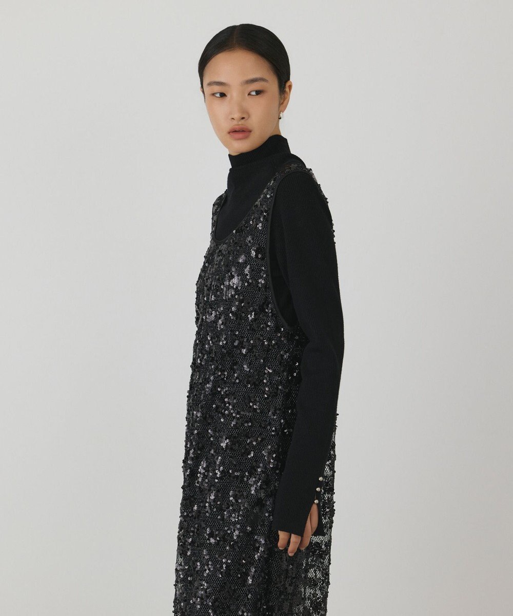 GRACE CONTINENTAL スパン刺繍メッシュワンピース 