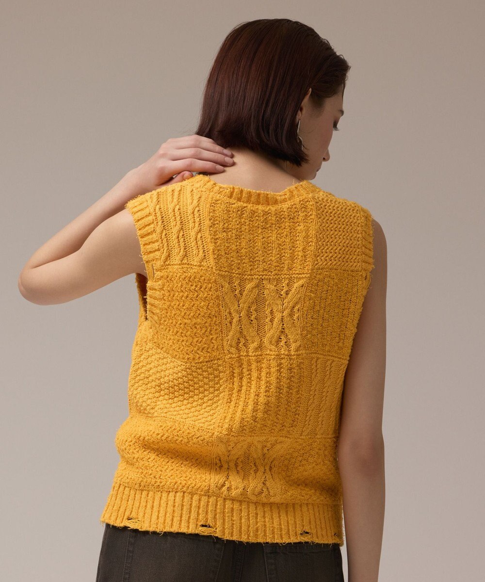 GRACE CONTINENTAL パッチワークニットトップ 