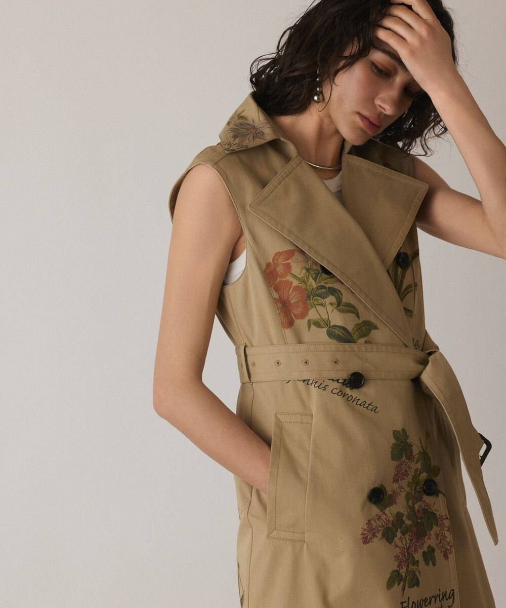 GRACE CONTINENTAL プリントトレンチワンピース 