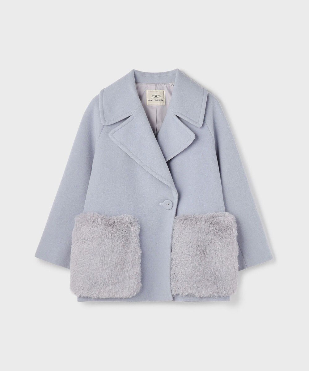 GRACE CONTINENTAL ファーポケットピーコート 
