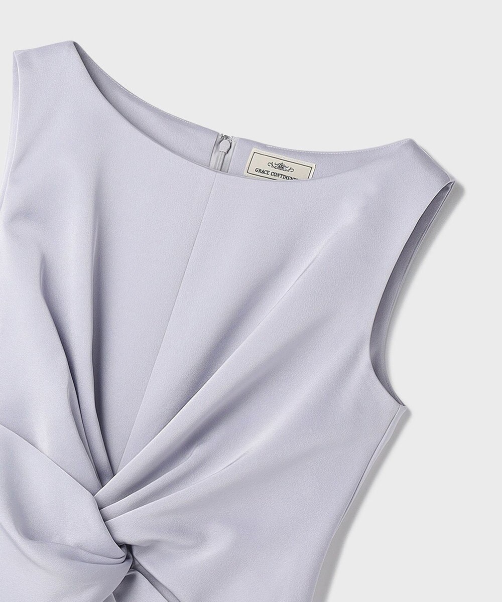 GRACE CONTINENTAL サテンクロスドレープワンピース 