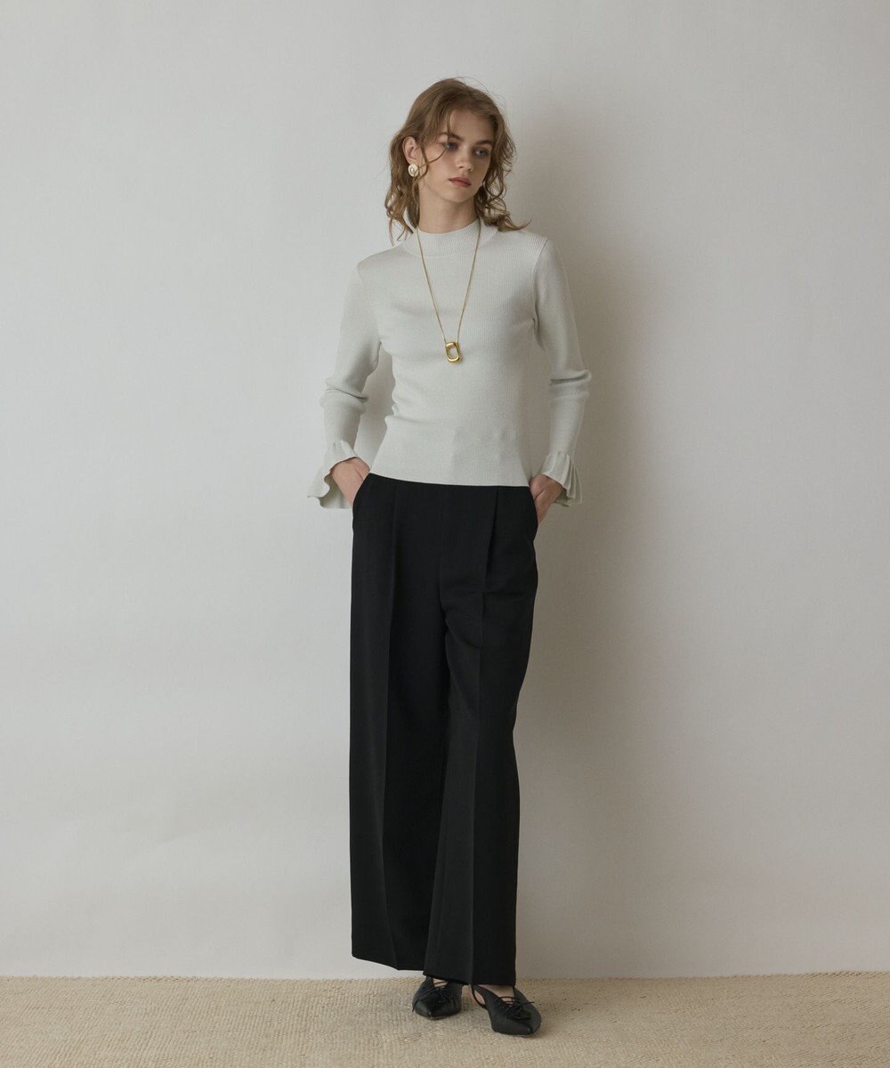 GRACE CONTINENTAL ラメリブニットトップ 