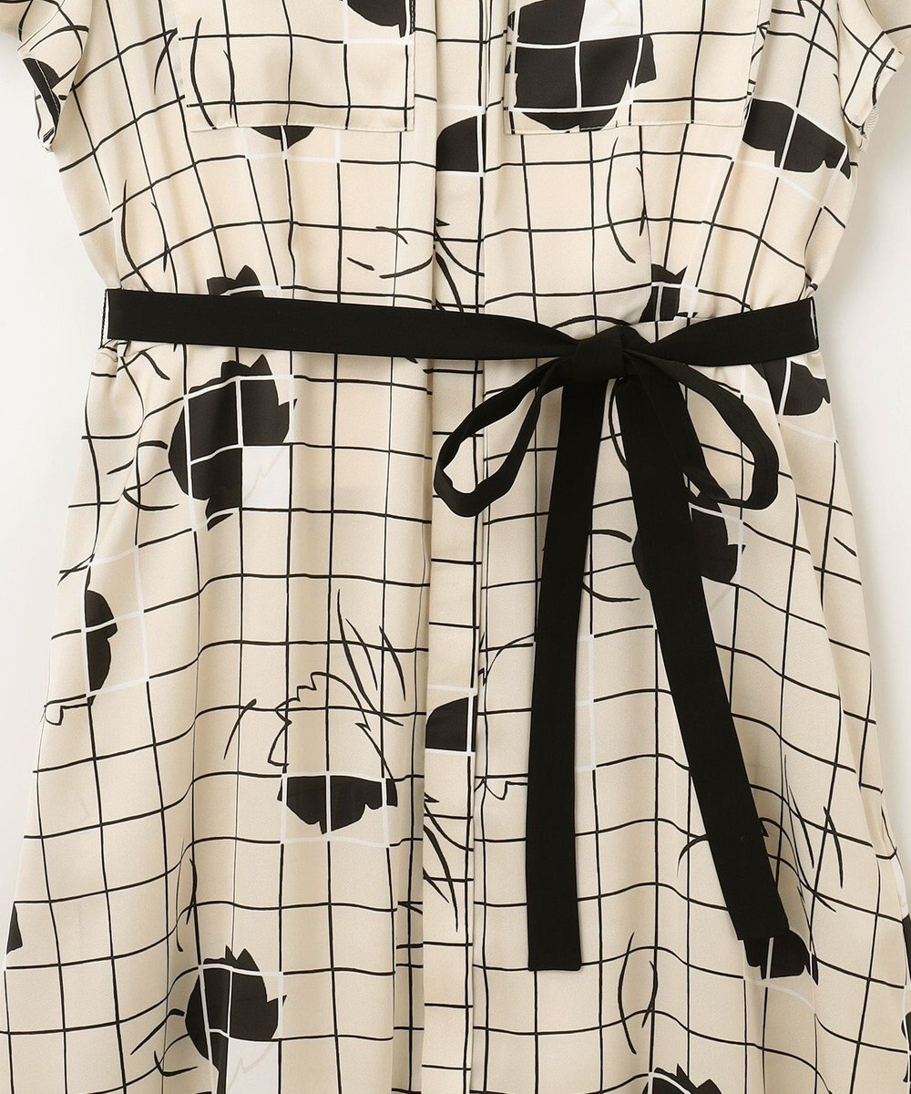 GRACE CONTINENTAL ラインフラワーシャツドレス 