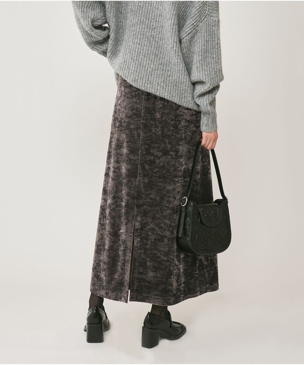 GRACE CONTINENTAL クラッシュベロアロングスカート 