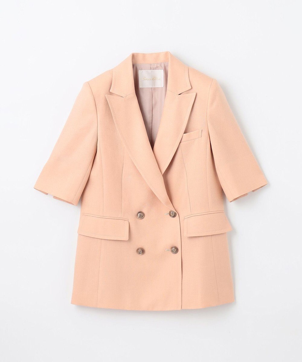 GRACE CONTINENTAL リネンタッチハーフスリーブジャケット 