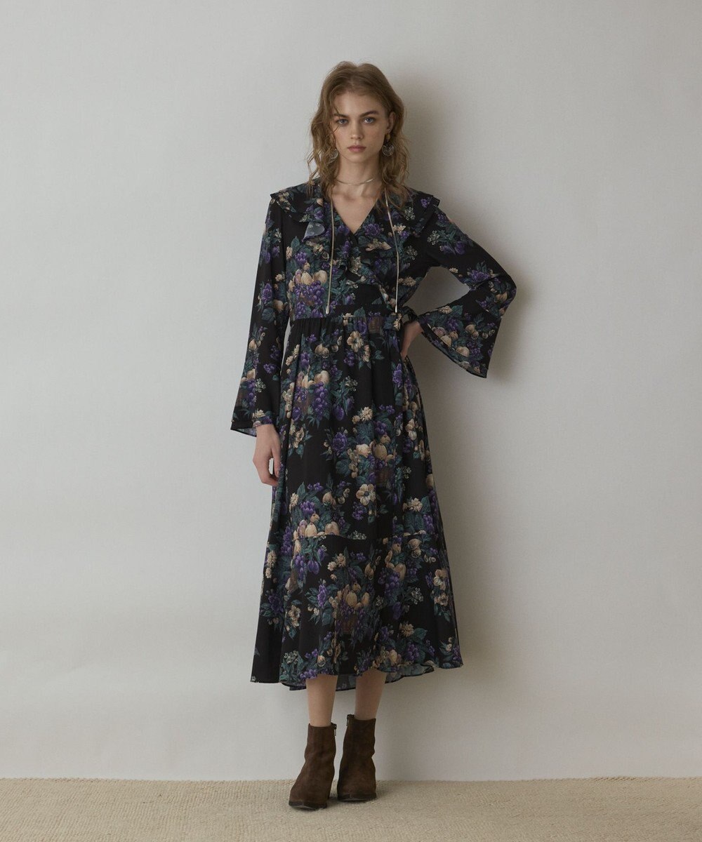 GRACE CONTINENTAL ボタニカルベリープリントワンピース 