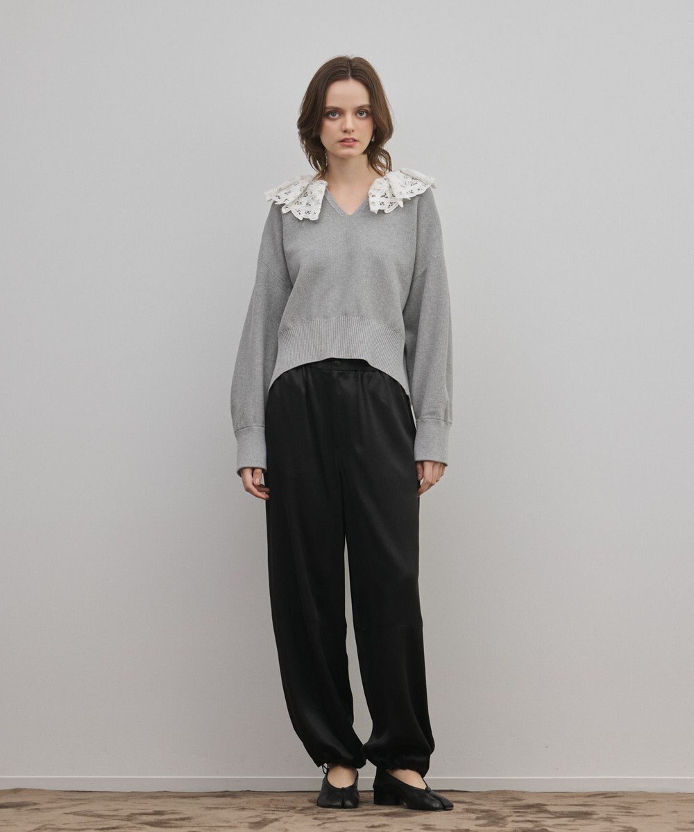 GRACE CONTINENTAL マットサテンバレルパンツ 