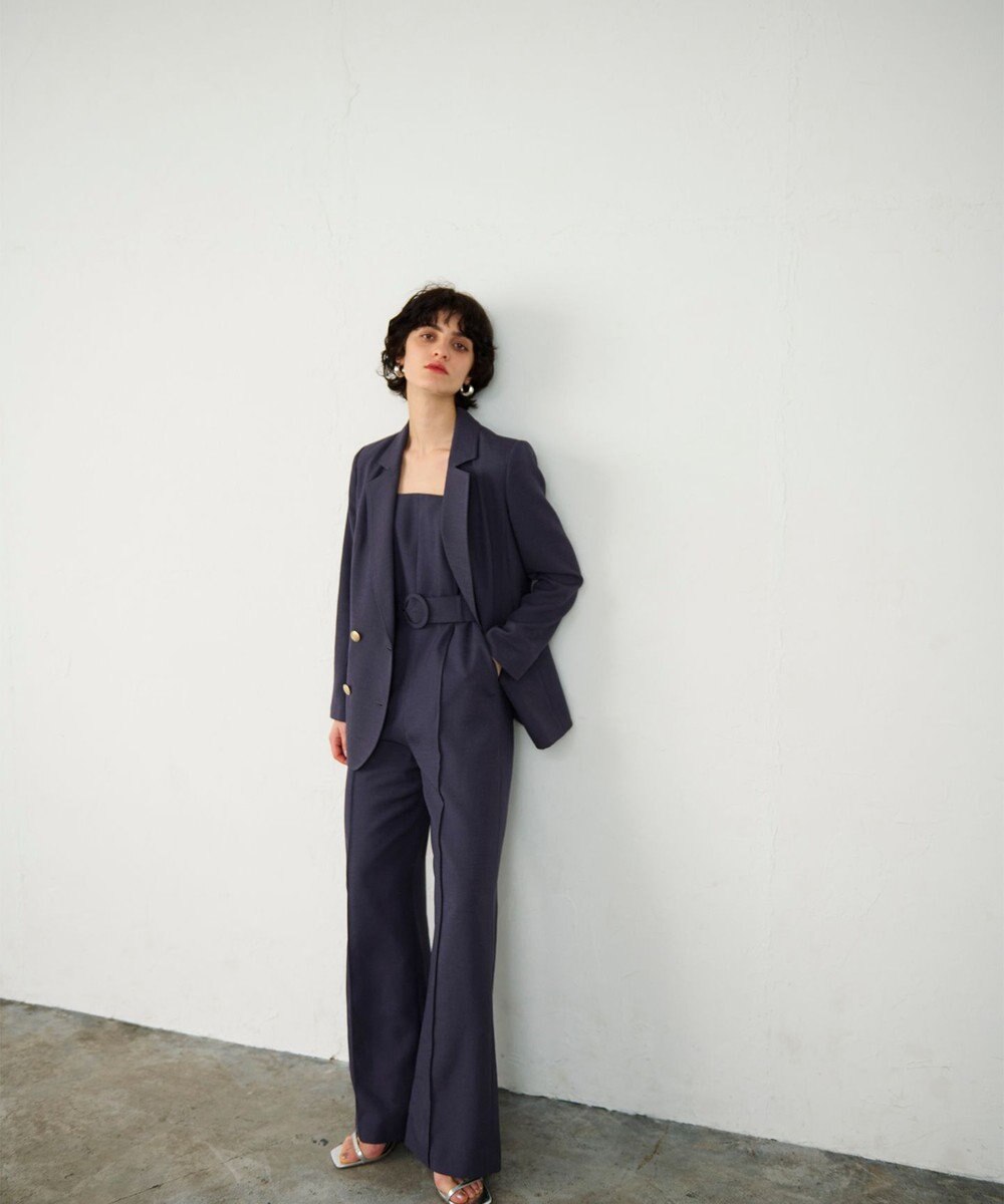 GRACE CONTINENTAL 麻調バックギャザージャケット