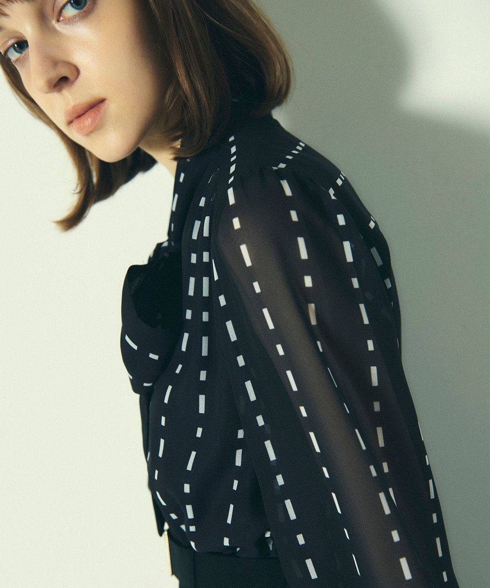 GRACE CONTINENTAL ドットストライププリントワンピース 