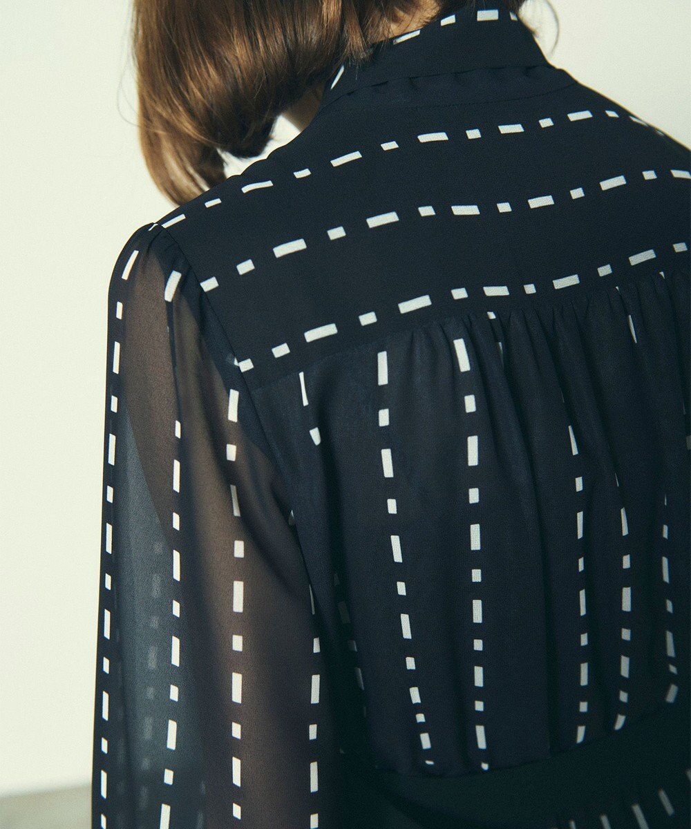 GRACE CONTINENTAL ドットストライププリントワンピース 