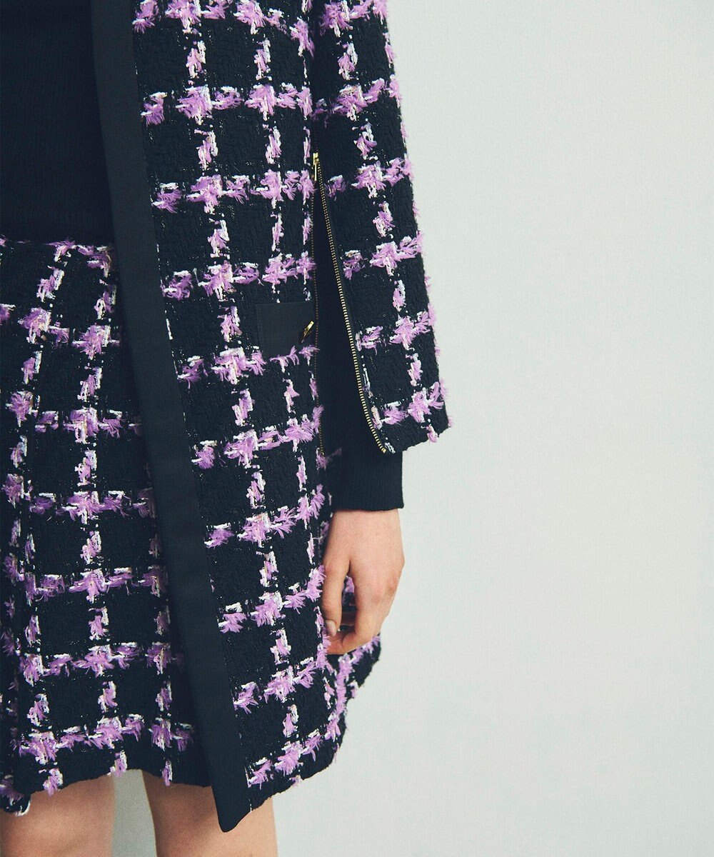 GRACE CONTINENTAL フェザーチェックツイードコート 