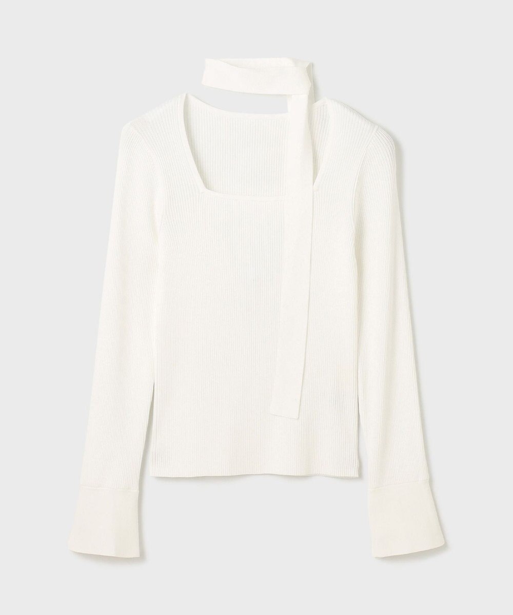 GRACE CONTINENTAL ボウタイリブニットトップ 