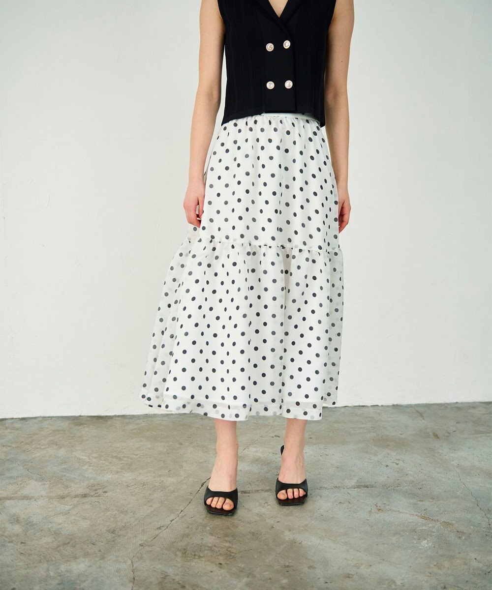 GRACE CONTINENTAL シアードットプリントスカート