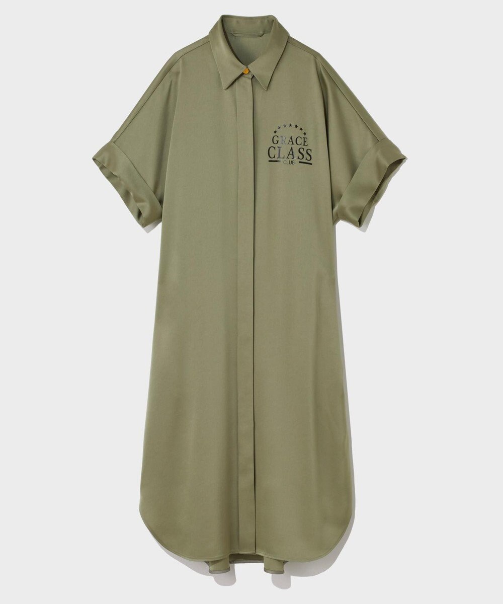 GRACE CONTINENTAL ダブルサテンシャツドレス 