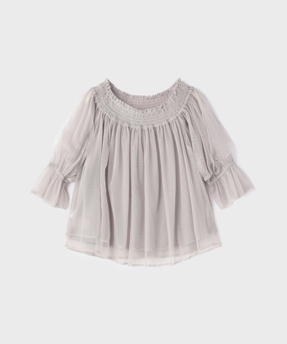 GRACE CONTINENTAL チュールシャーリングトップ 