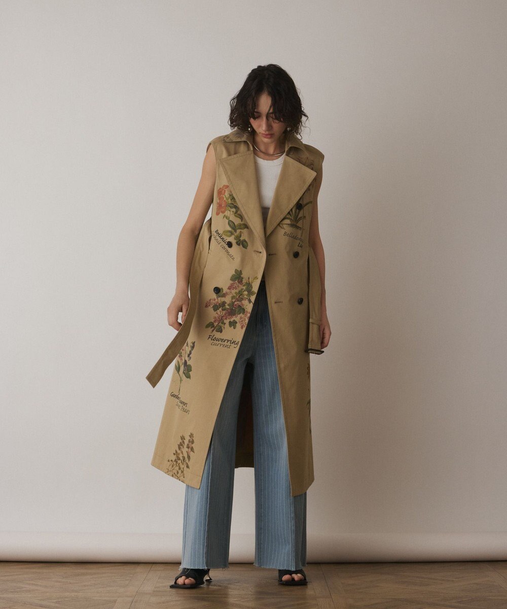 GRACE CONTINENTAL プリントトレンチワンピース 