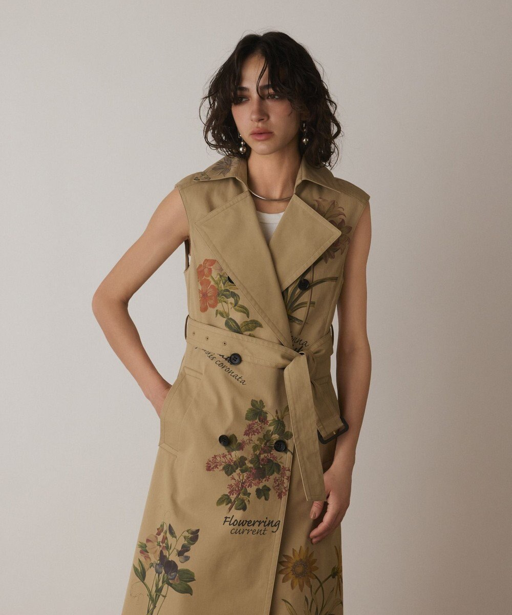 GRACE CONTINENTAL プリントトレンチワンピース 