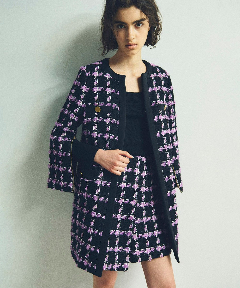 GRACE CONTINENTAL フェザーチェックツイードコート