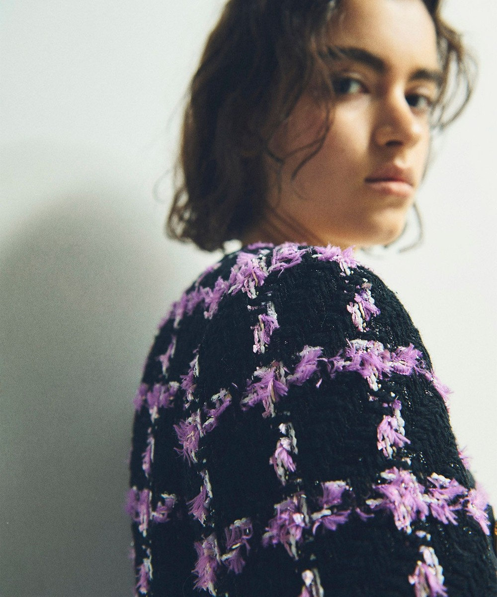 GRACE CONTINENTAL フェザーチェックツイードコート