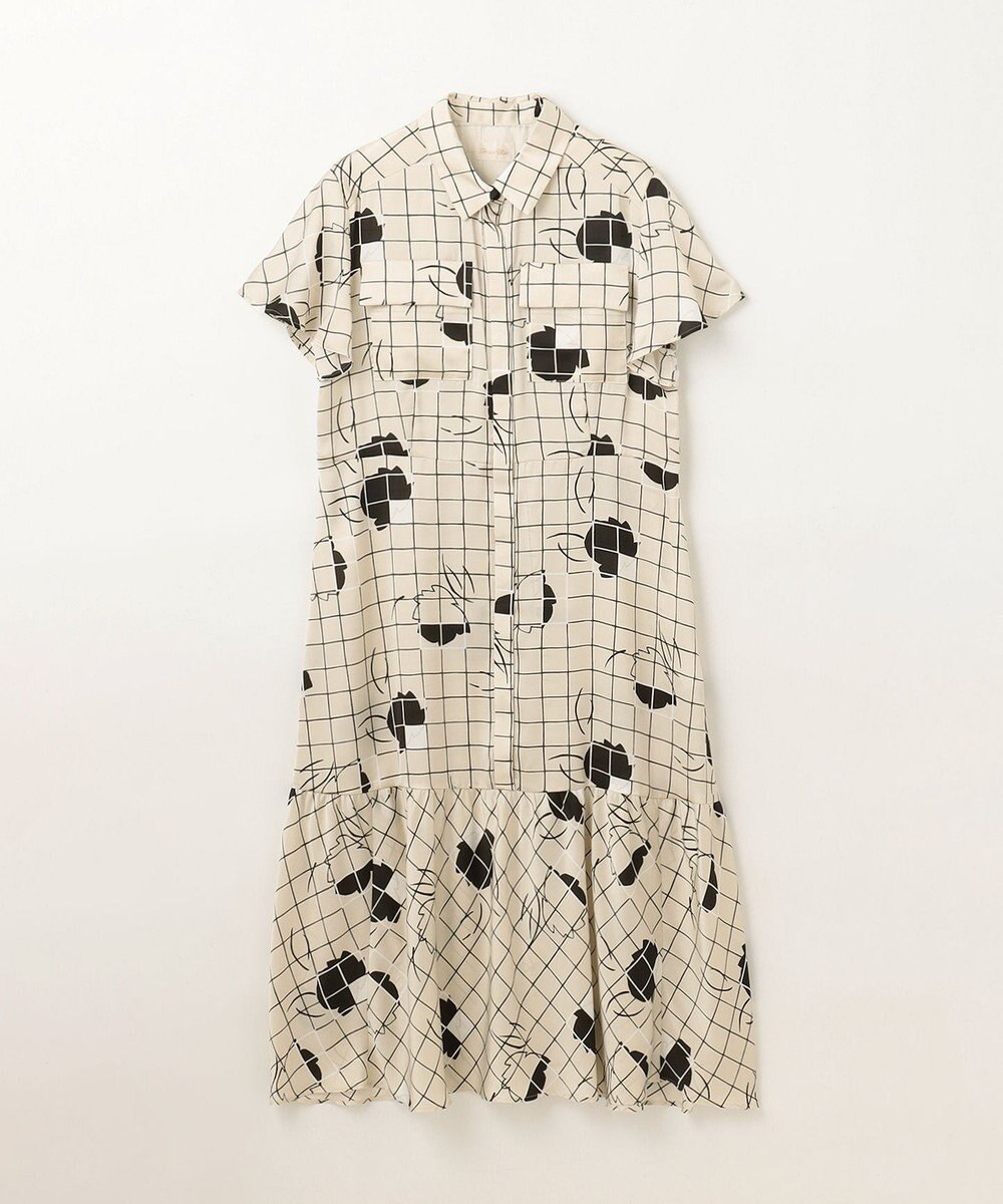 GRACE CONTINENTAL ラインフラワーシャツドレス 