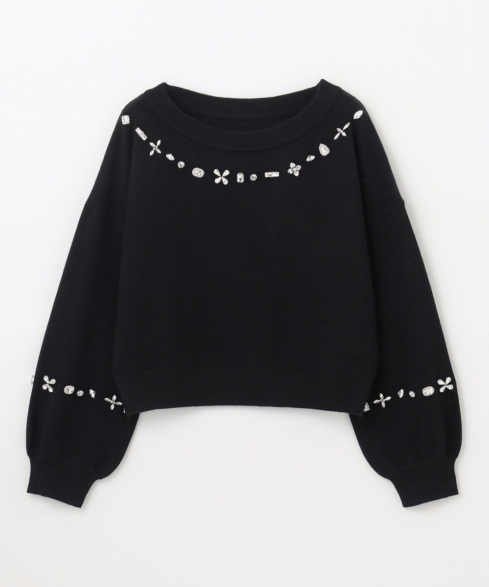 GRACE CONTINENTAL マルチビジューニットトップ 