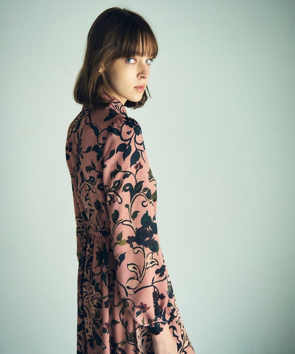 GRACE CONTINENTAL ローズオーナメントプリントワンピース 