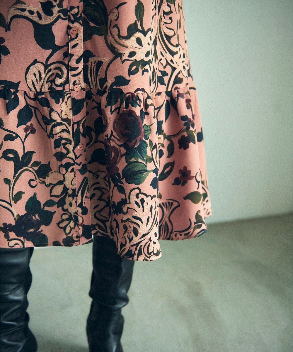 GRACE CONTINENTAL ローズオーナメントプリントワンピース 