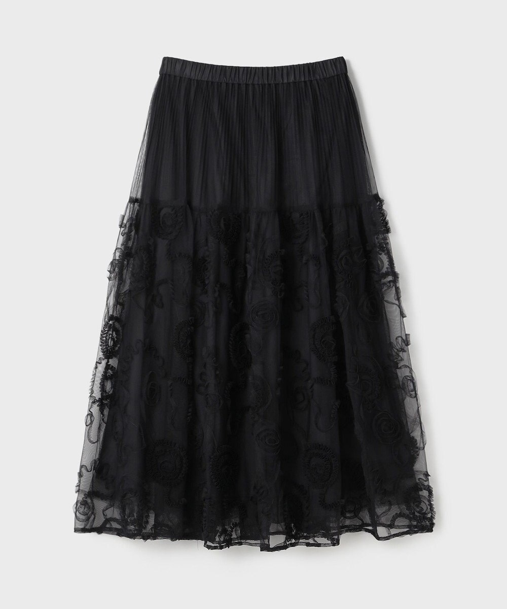 GRACE CONTINENTAL 刺繍チュールスカート 
