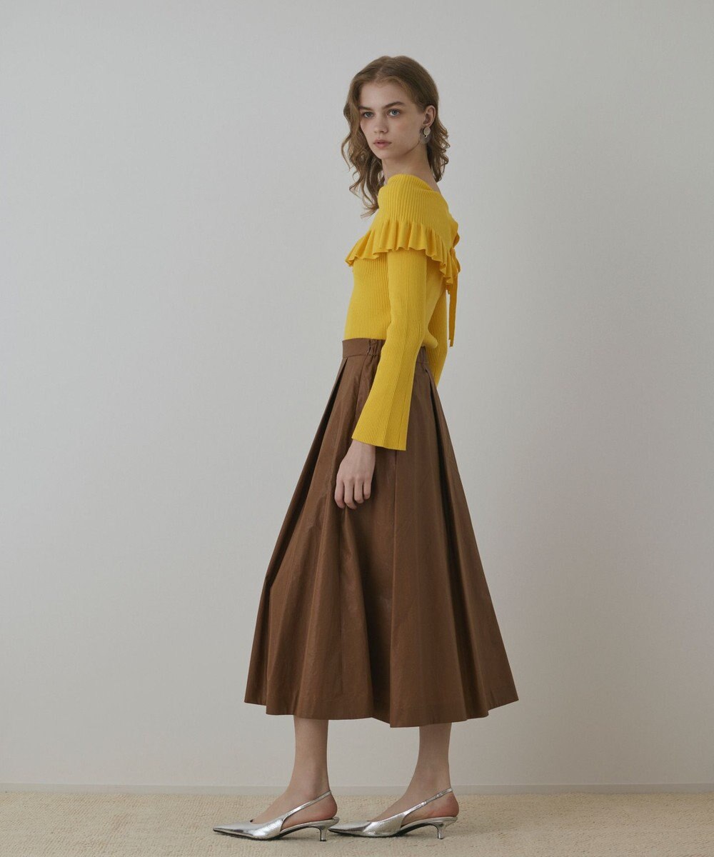 GRACE CONTINENTAL オフショルフリルニットトップ 