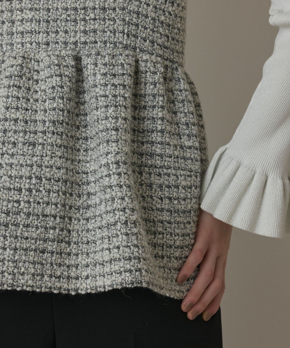 GRACE CONTINENTAL ツイードペプラムベスト 