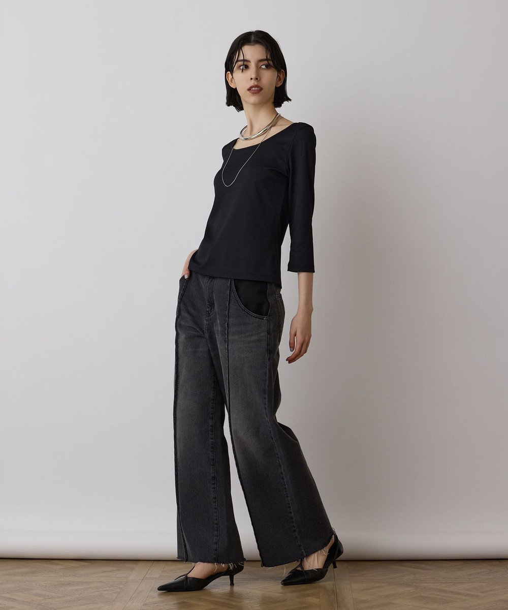 GRACE CONTINENTAL テレコボートネックトップ