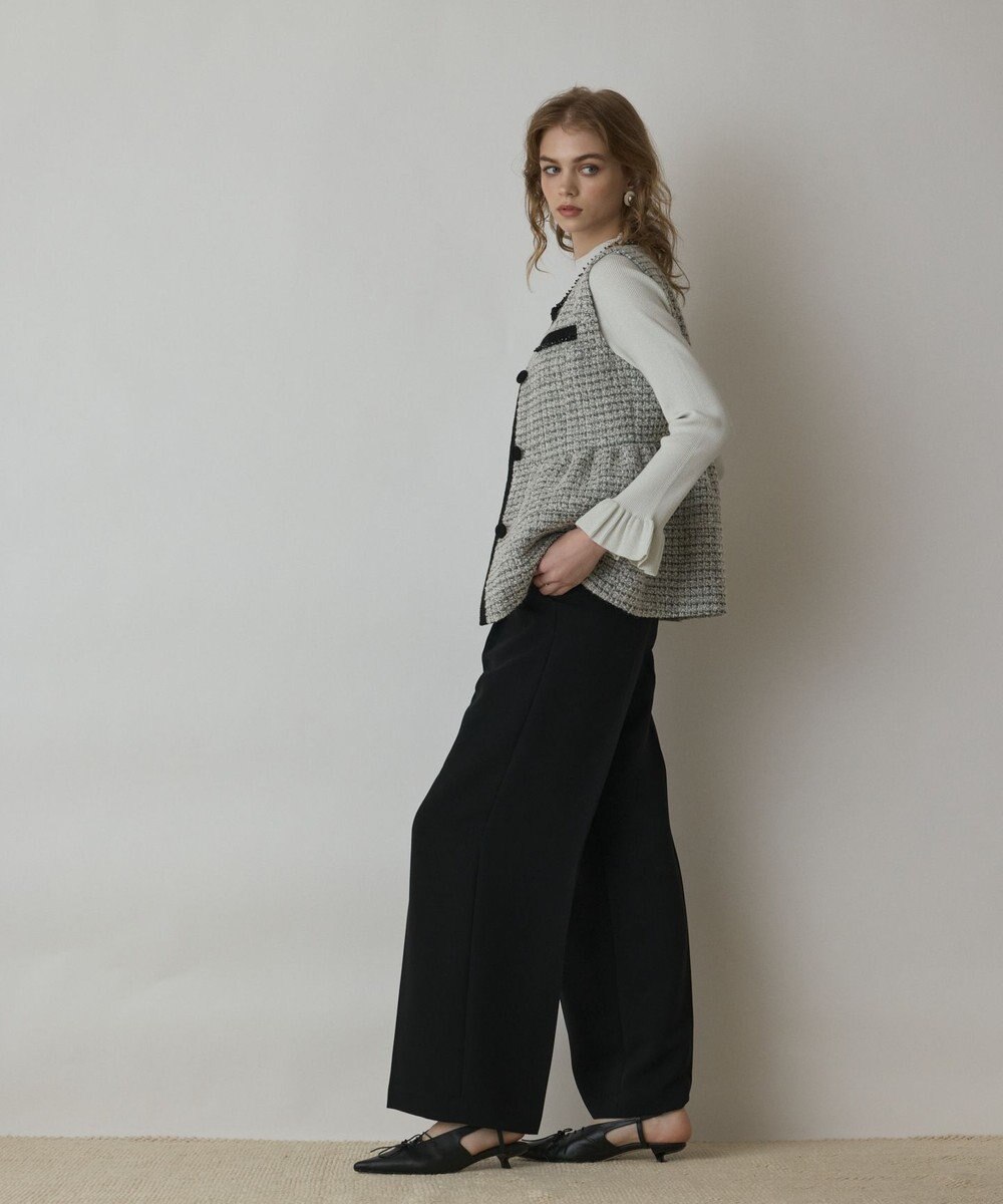 GRACE CONTINENTAL ツイードペプラムベスト 