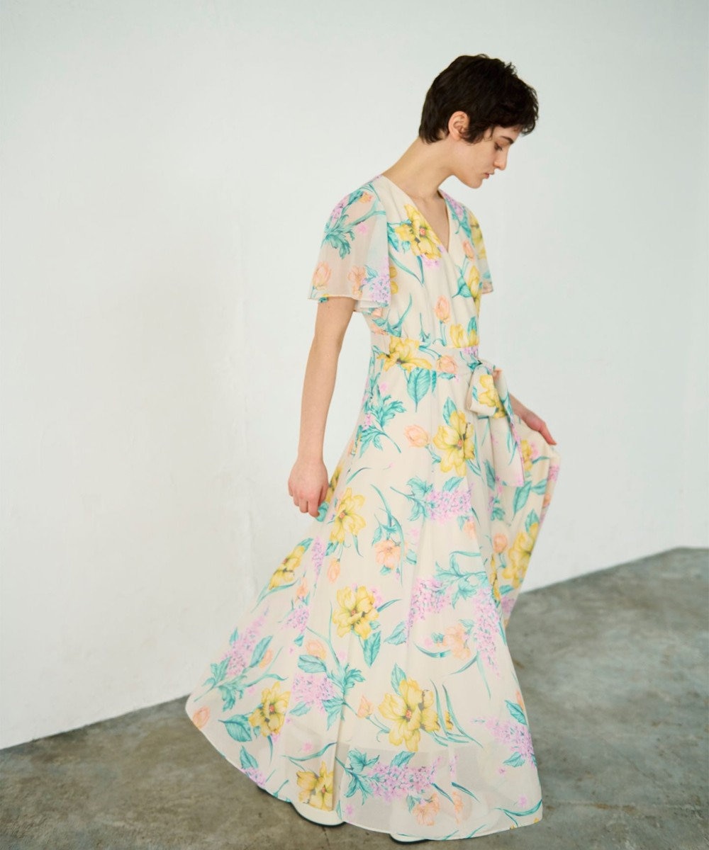 GRACE CONTINENTAL ミモザプリントワンピース