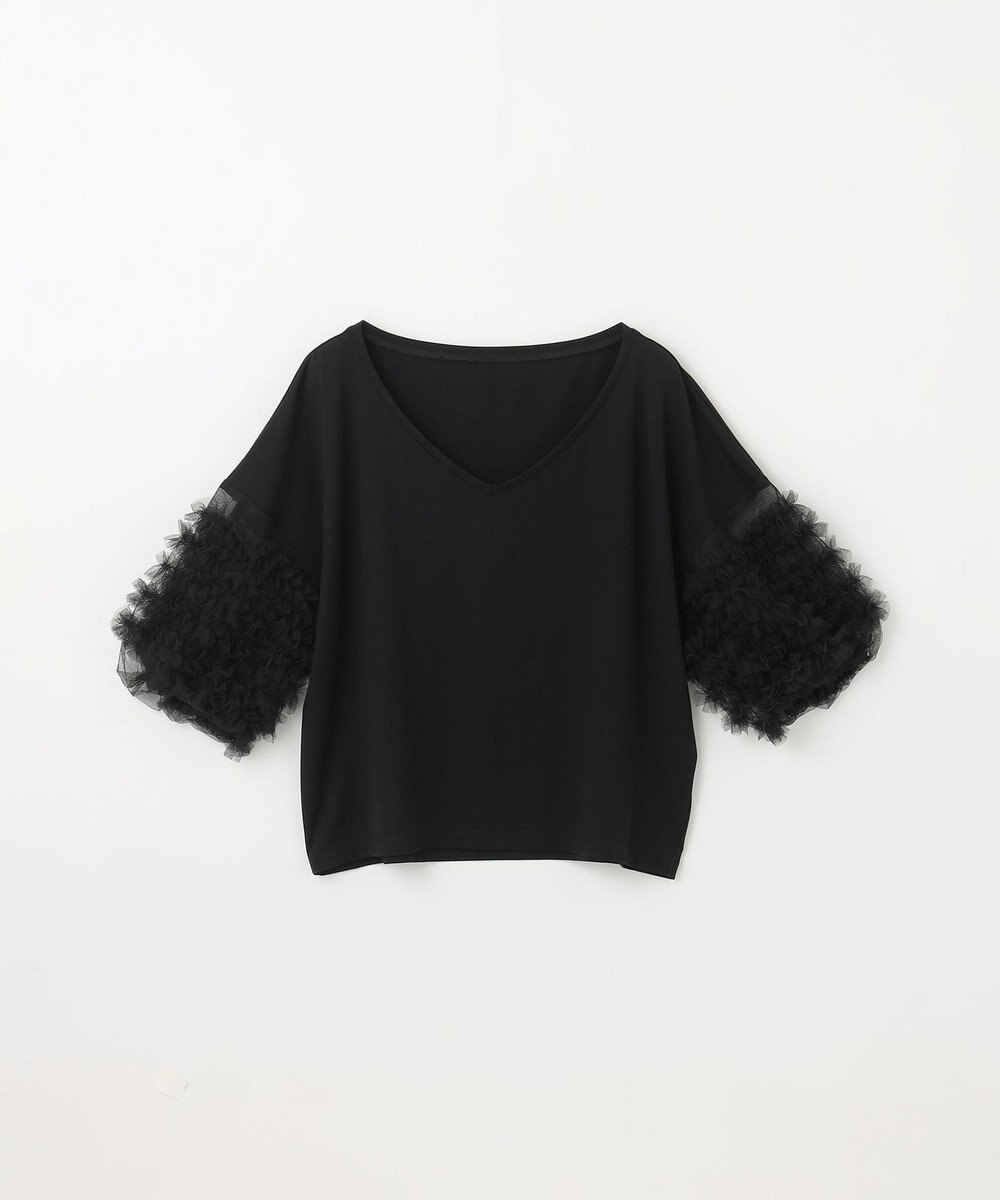 GRACE CONTINENTAL チュールフリルスリーブトップ 