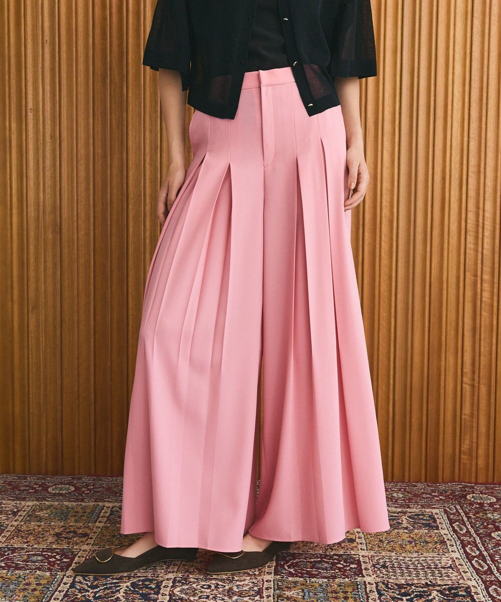 GRACE CONTINENTAL ボックスプリーツパンツ 