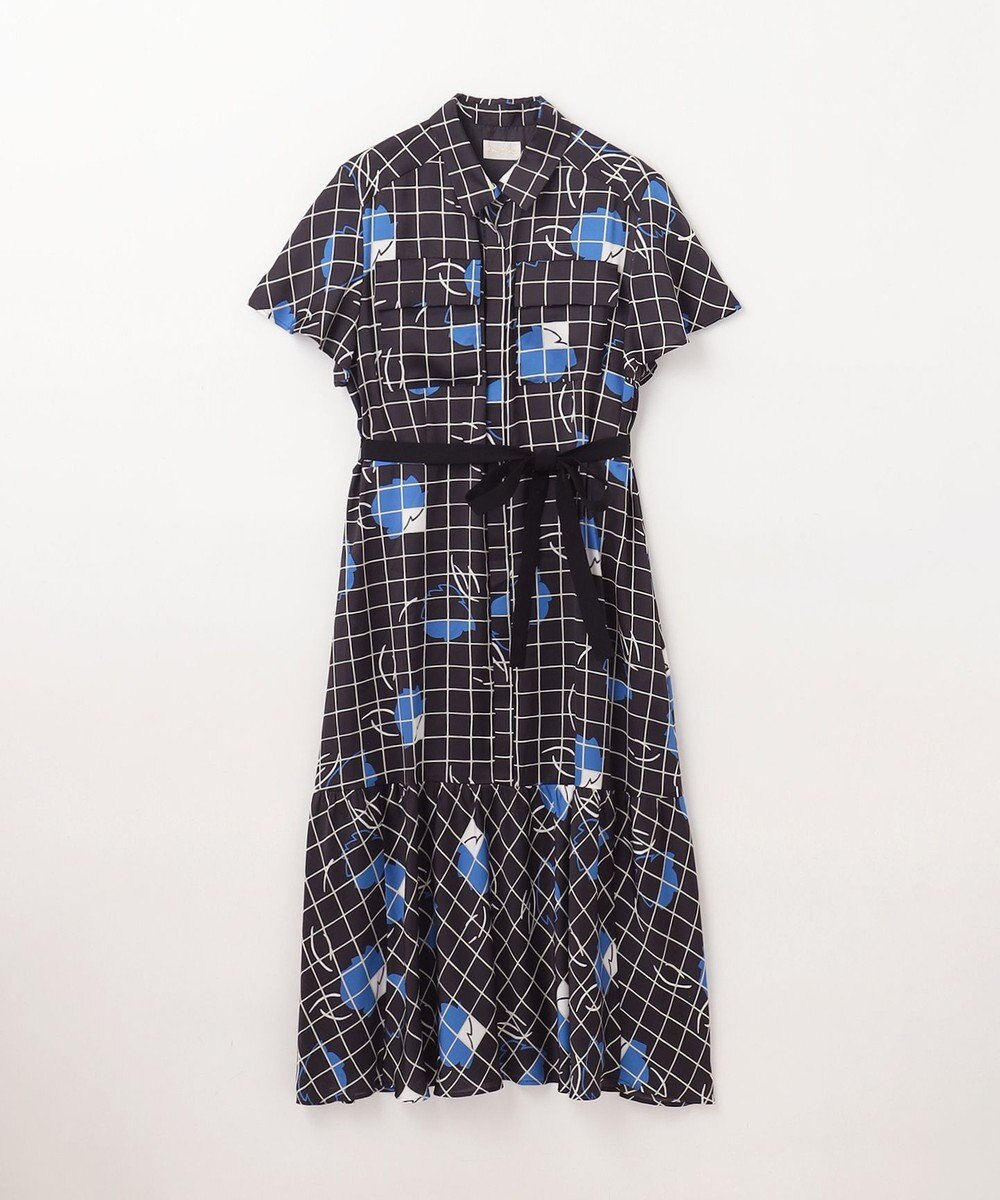 GRACE CONTINENTAL ラインフラワーシャツドレス