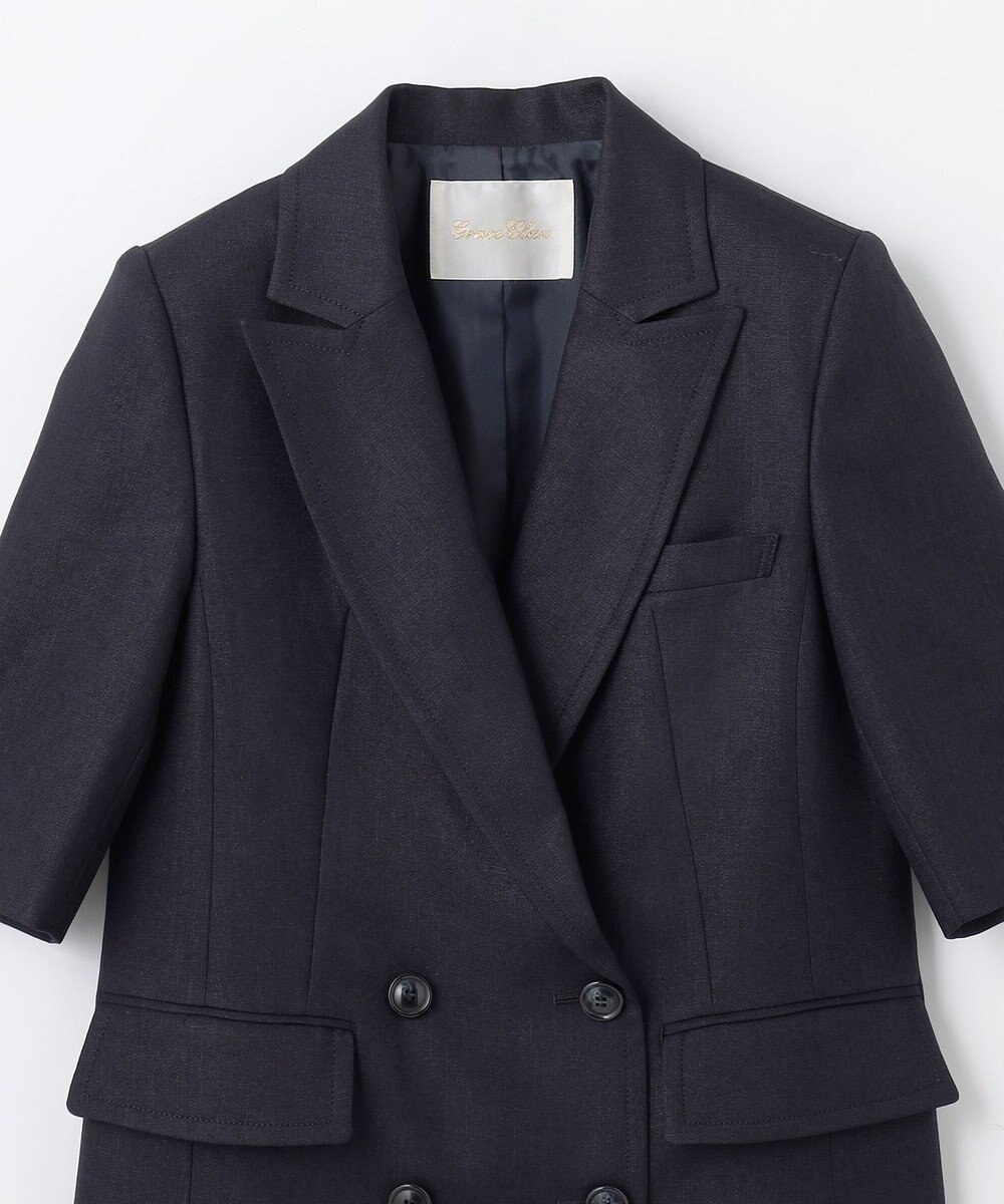 GRACE CONTINENTAL リネンタッチハーフスリーブジャケット 