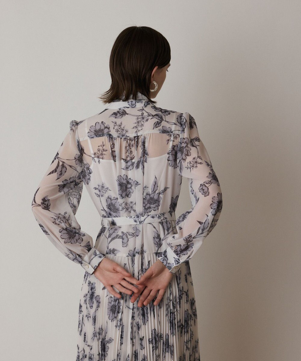 GRACE CONTINENTAL フラワープリントプリーツワンピース 