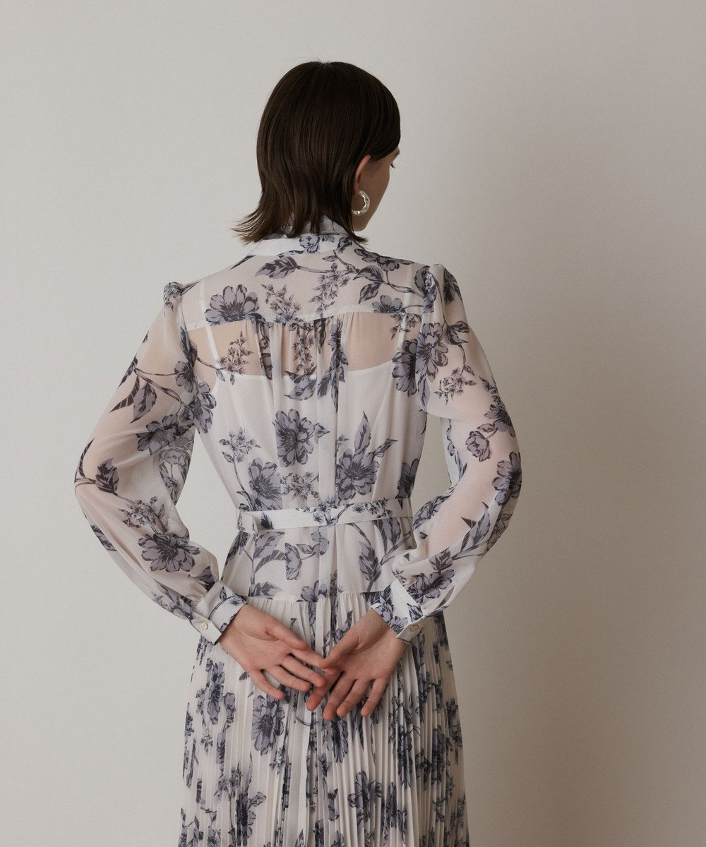 GRACE CONTINENTAL フラワープリントプリーツワンピース