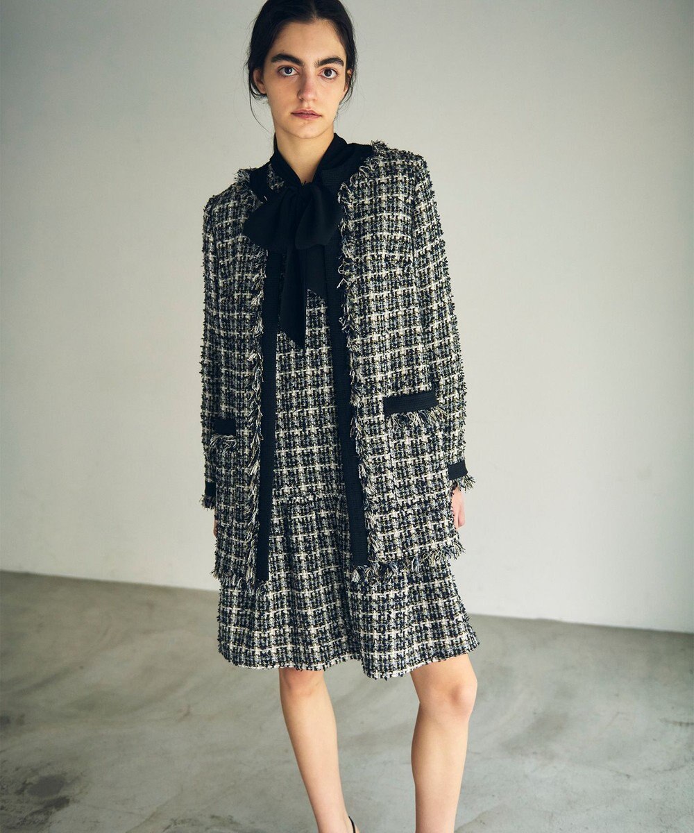 GRACE CONTINENTAL フリンジツイードジャケット 