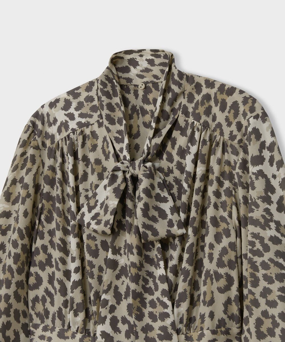 GRACE CONTINENTAL レオパードドレープドレス 