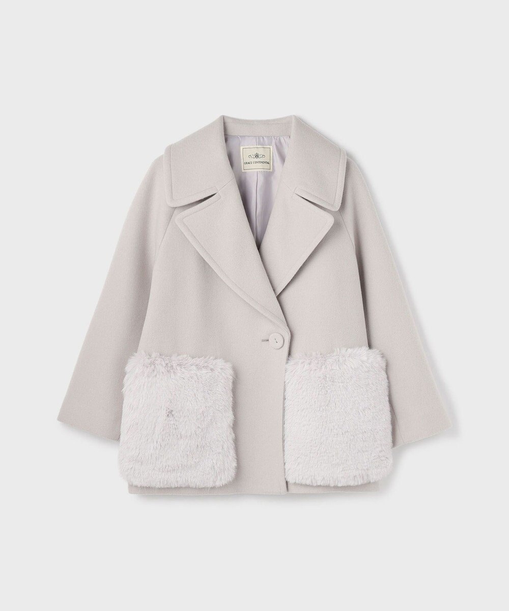 GRACE CONTINENTAL ファーポケットピーコート 