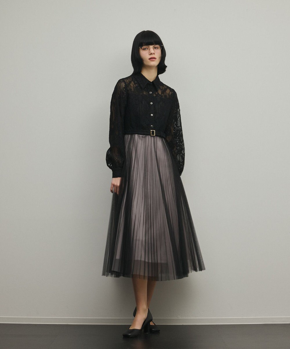 GRACE CONTINENTAL コードレースプリーツワンピース 
