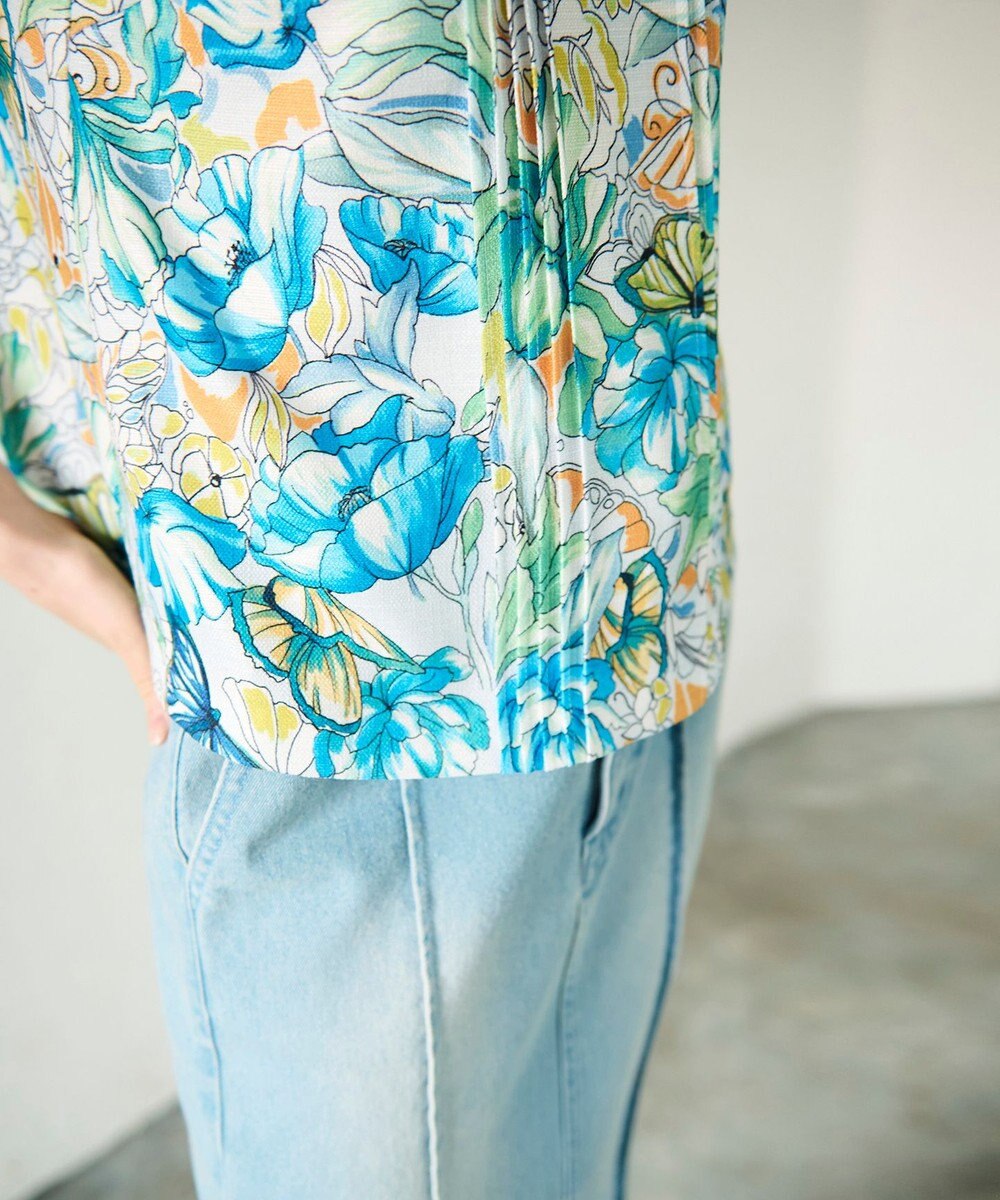 GRACE CONTINENTAL フラワーガーデンプリントトップ 