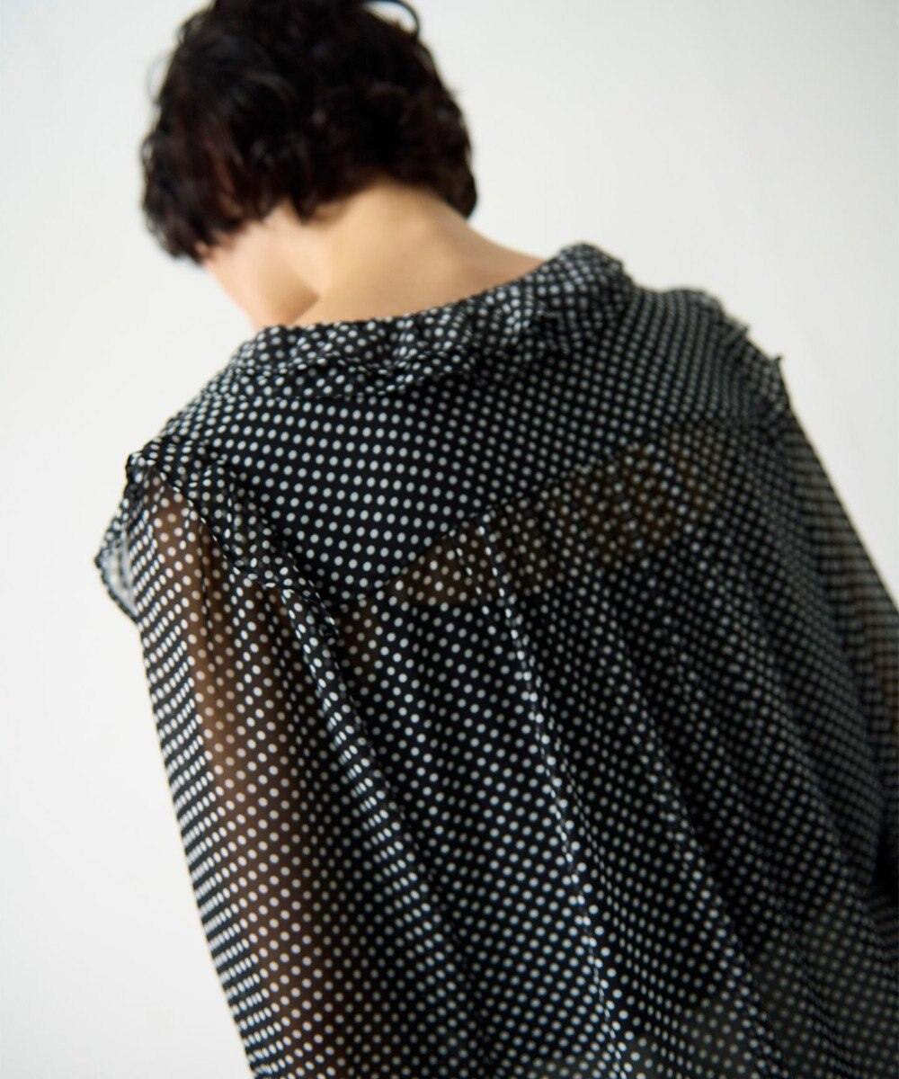 GRACE CONTINENTAL ドットラッフルブラウス 