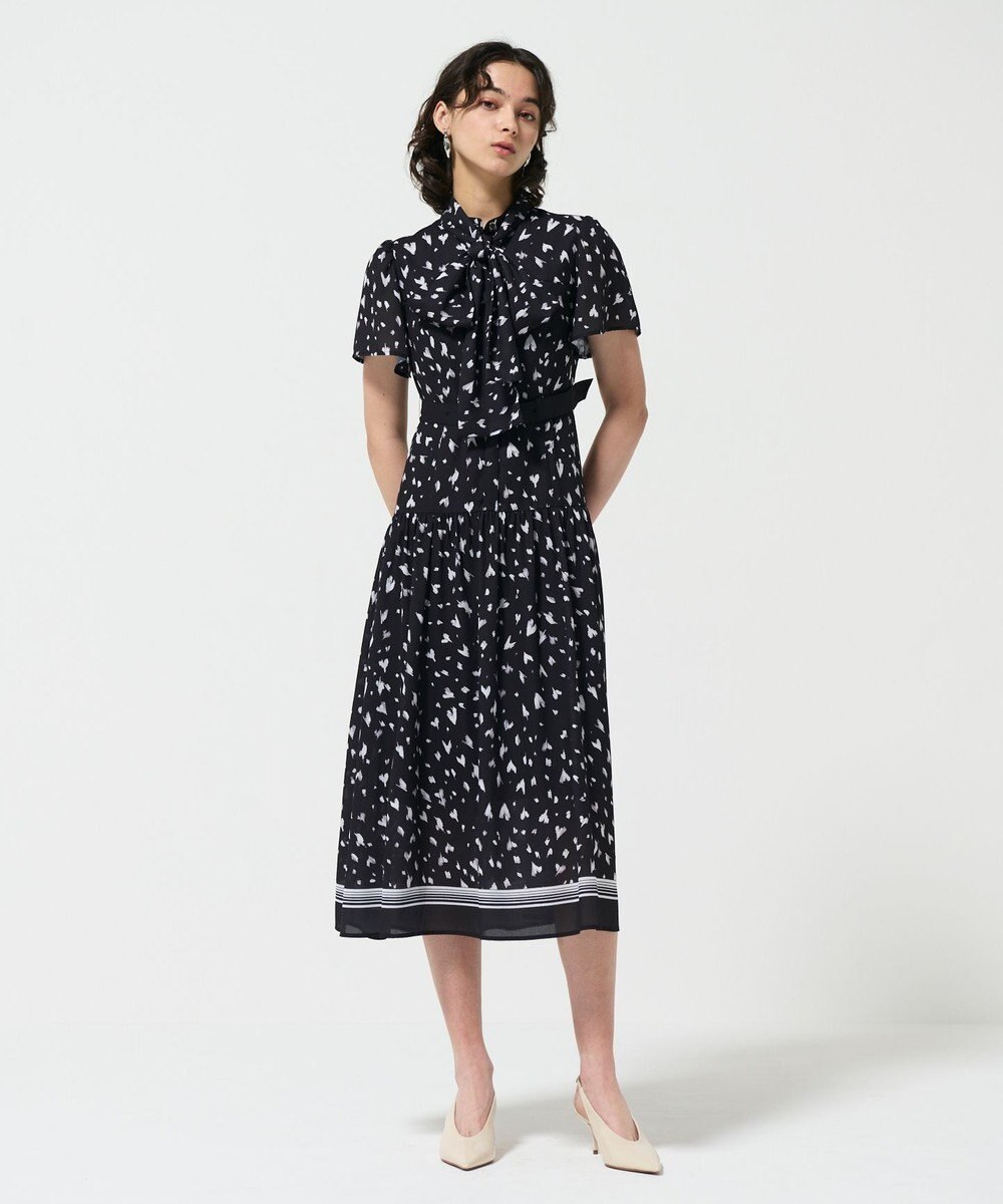 GRACE CONTINENTAL ハートレオパードプリントワンピース 