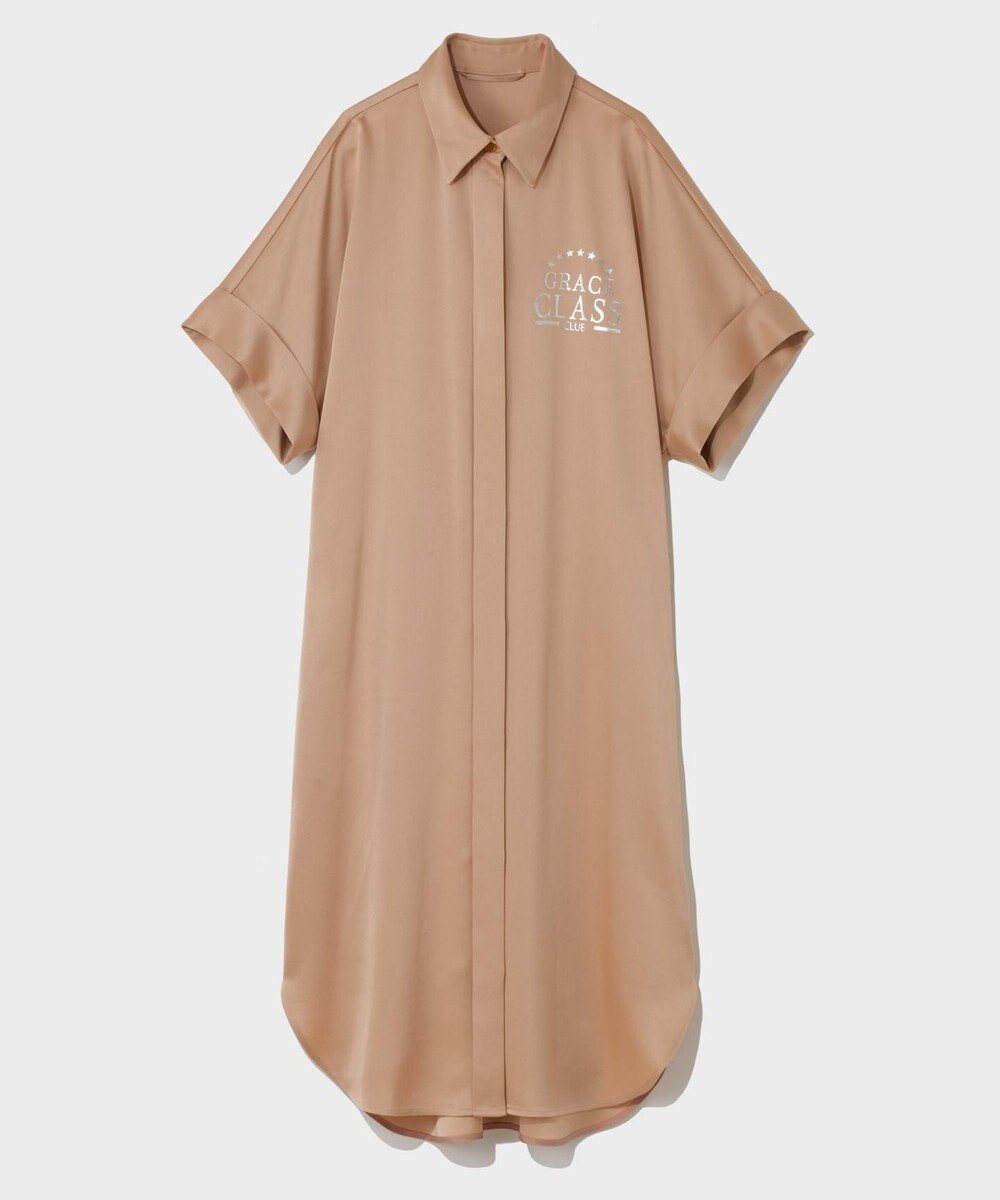 GRACE CONTINENTAL ダブルサテンシャツドレス 