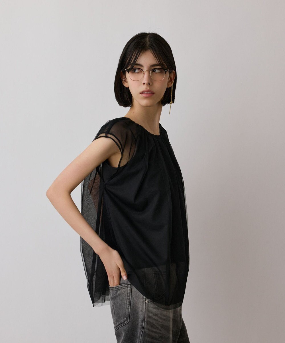 GRACE CONTINENTAL チュールタックノースリーブ 