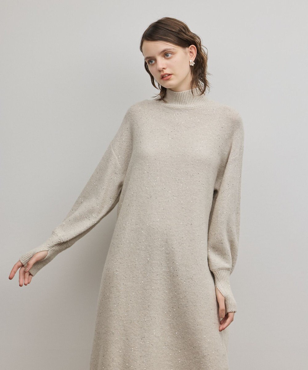 GRACE CONTINENTAL スパンコールニットワンピース 