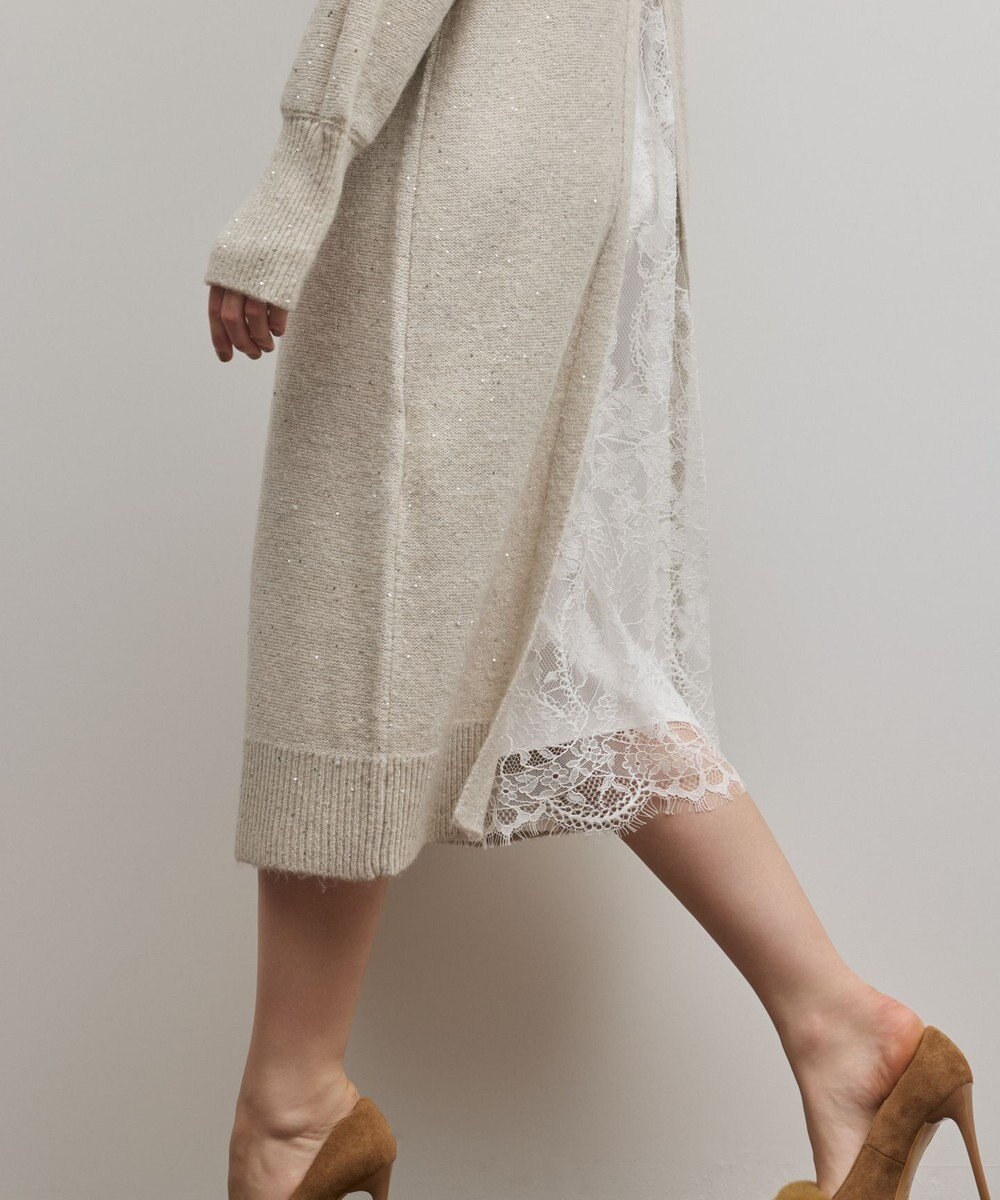 GRACE CONTINENTAL スパンコールニットワンピース 